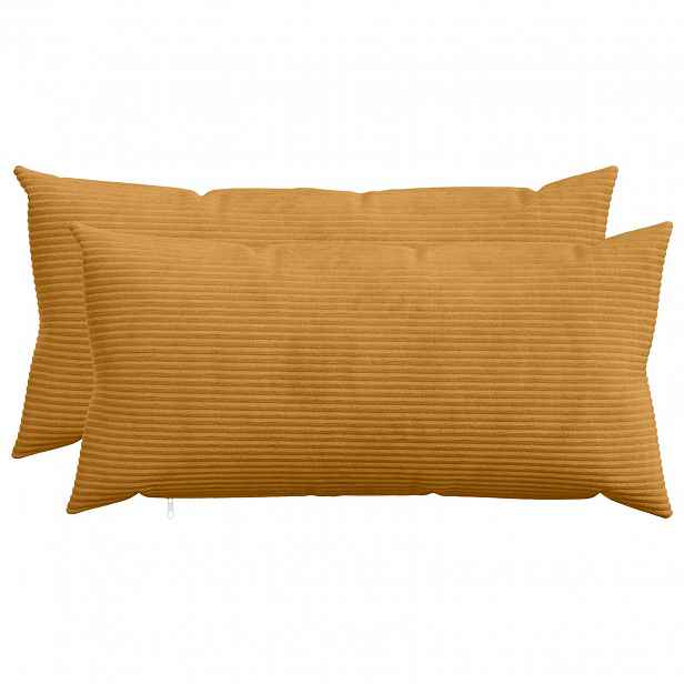 vidaXL Povlak na polštář 2 pcs HEERLEN Žlutá 40 x 70 cm manšestr