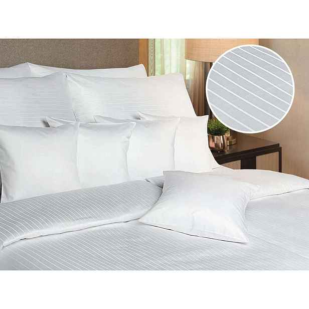 Povlečení atlas grádl Polycotton bílý pruh 140x200, 70x90 cm