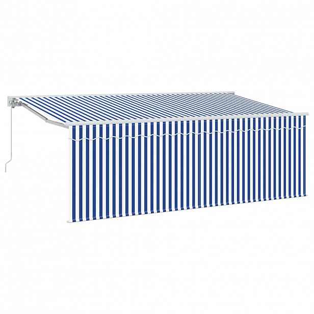 vidaXL Stahovací markýza Modrá 350 x 200 cm textil