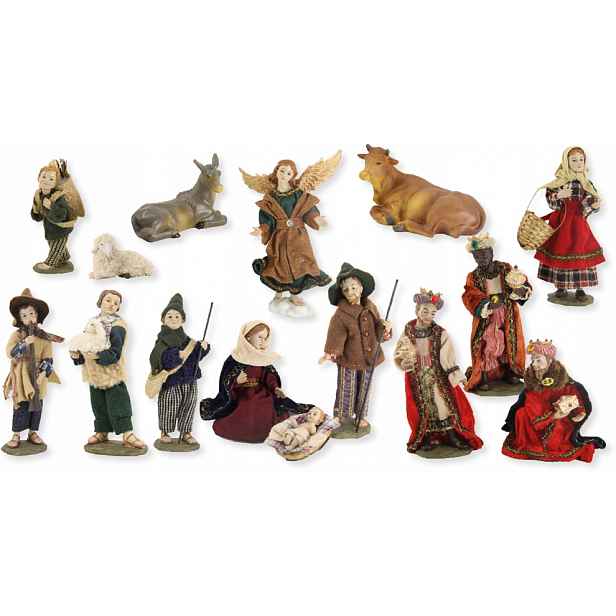 Figurky do betlému Božon. v oblečení z materiálu 13 cm