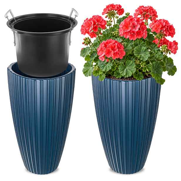 Květináč Květináč 30 cm Obal S Vložkou Květináč Plastový Granátový