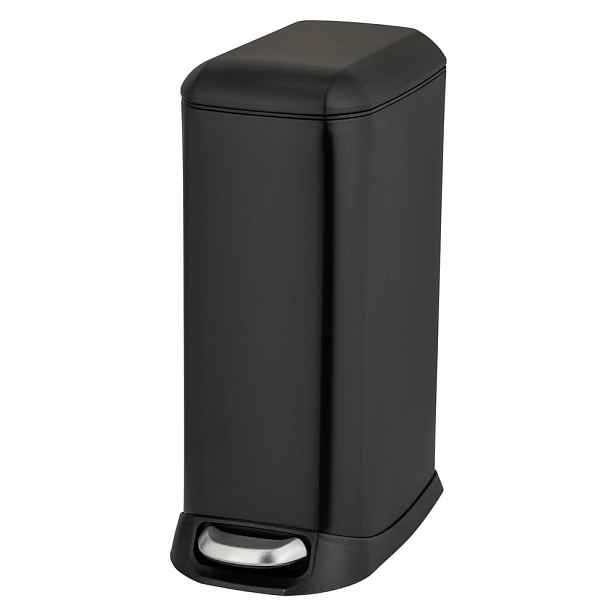 Matně černý nášlapný ocelový odpadkový koš 12 l Design – Wenko
