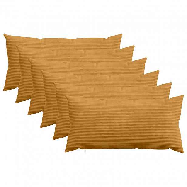 vidaXL Povlak na polštář 6 pcs HEERLEN Žlutá 40 x 70 cm manšestr