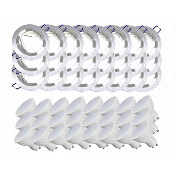 24 x Nastavitelná Hliníková Lampa Stropní Lampa Inox Led Žárovky 7W