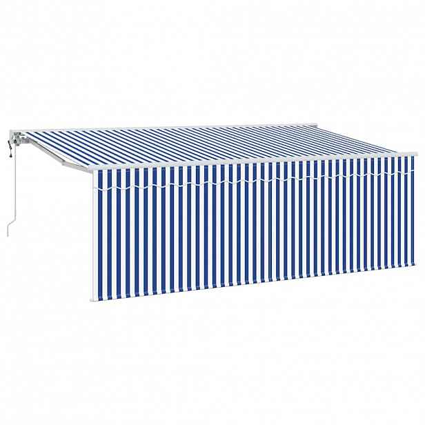 vidaXL Stahovací markýza Modrá 350 x 200 cm textil
