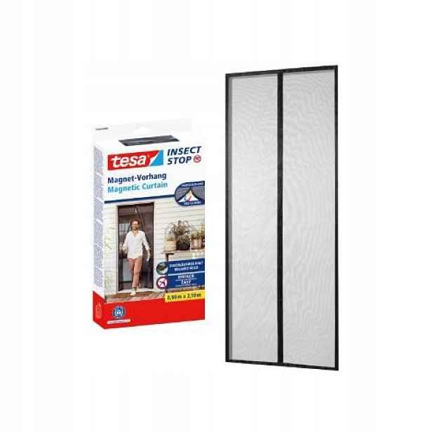 Síť do dveří magnetická, 0,9 x 2,1 m, antracitová,TESA