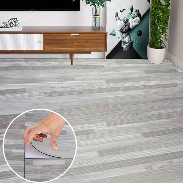 TEMU 50 ks Samolepicích podlahových samolepek, PVC imitace dřeva, pro domácí použití v obývacím pokoji, ložnici a renovaci podlahy v kuchyni,