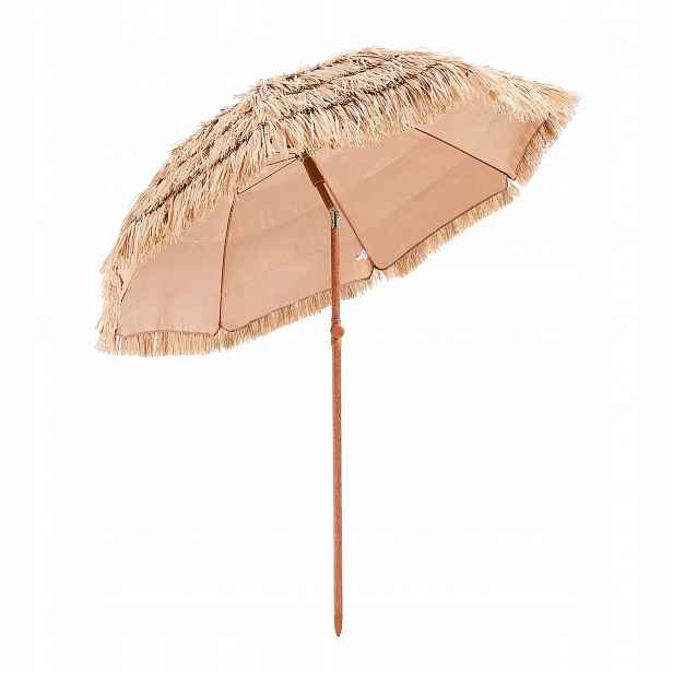Deštník Tiki 183 cm s regulací, havajský styl, odolný vůči podmínkám, zahrada, pláž
