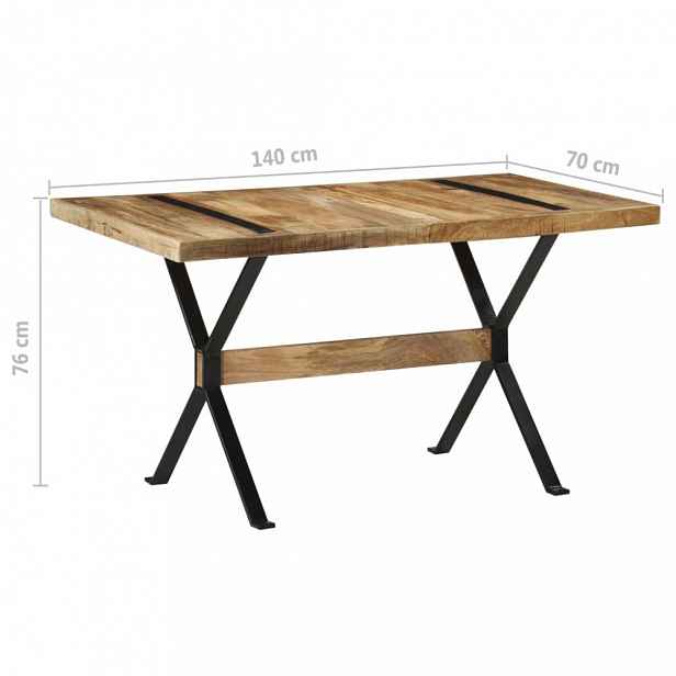 Jídelní stůl dřevo / ocel mango 140x70x76 cm