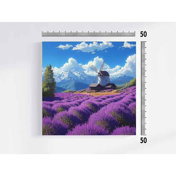 Obraz Na Plátně Obraz Na Plátně Krajina Hory Levandulové Pole Ventilátor 50x50