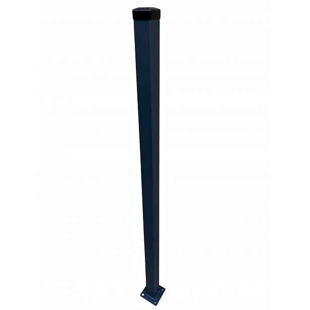 Plotový Sloupek 120CM 100x100MM Na Základně Pro Beonovou Kostku Ral 7016