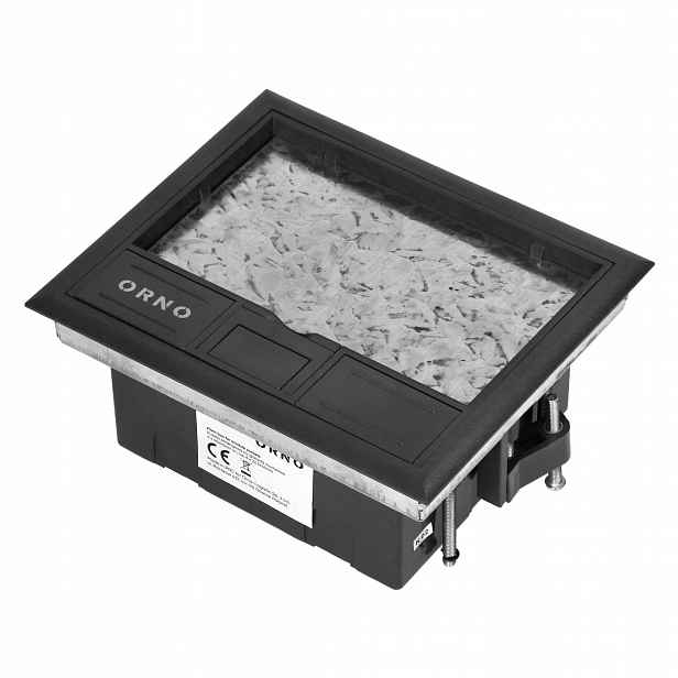 Podlahová krabice pro modulární zásuvky 4 x 45 x 45 mm nebo 8 x 22,5 x 45 mm, černá