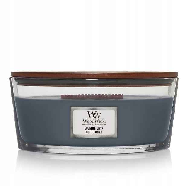Vonná svíčka Woodwick Hearthwick Elipsa Loďka Evening Onyx 453 g