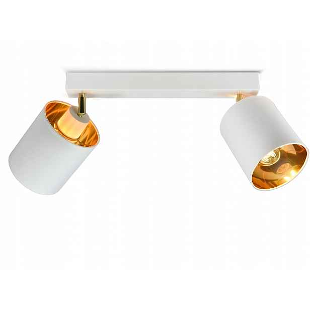 Lampa Stropní Svítidlo Pohyblivý lustr Stínidla Bílá Zlatá