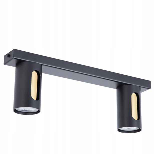 Moderní Stropní Svítidlo Sigma Lighting Flow 38 cm, černá-zlatá, 2xGU10