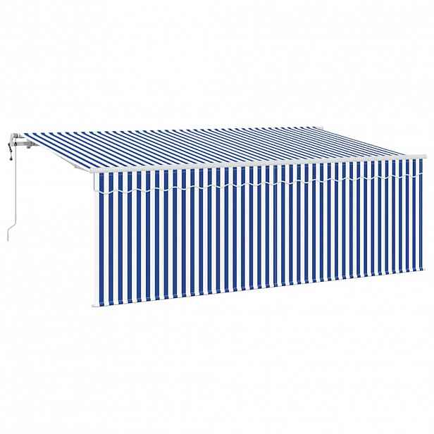 vidaXL Stahovací markýza Modrá 350 x 200 cm textil