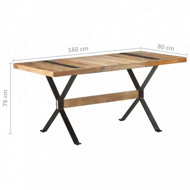Jídelní stůl dřevo / ocel mango 160x80x76 cm