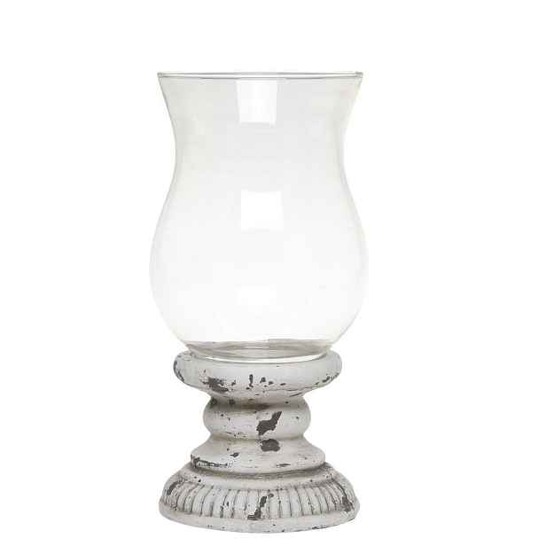 Šedý antik dekorační svícen Frejus - Ø 14*20 cm Chic Antique