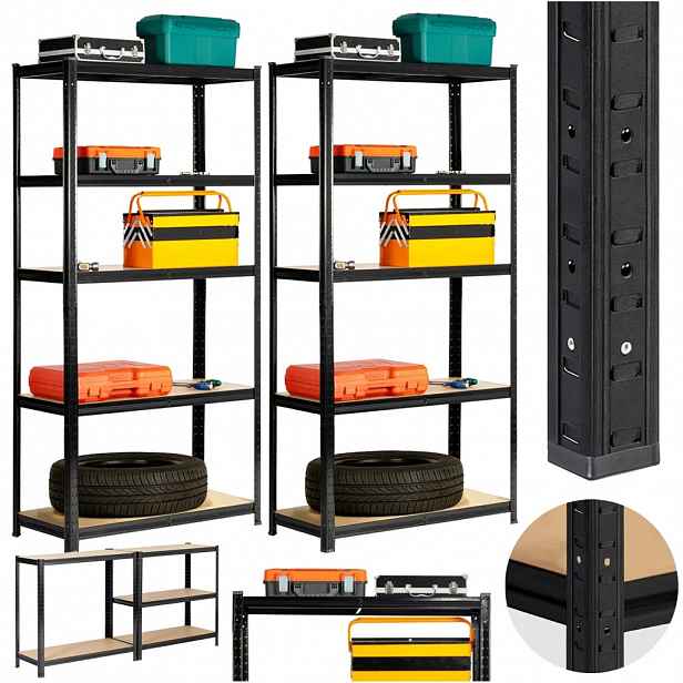 Set regálů do domácnosti 90 cm QARIAN - černý