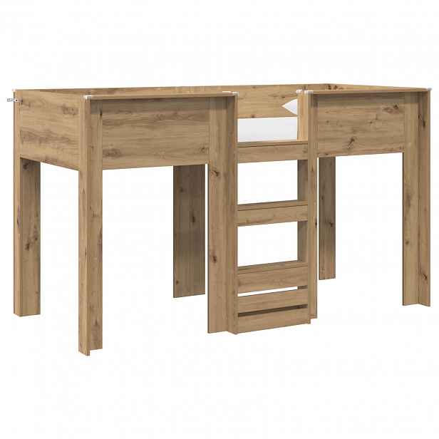 vidaXL Patrová postel pro děti Artisanový dub 75 x 190 cm
