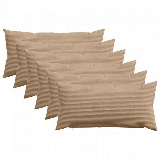 vidaXL Povlak na polštář 6 pcs HEERLEN Hnědá 40 x 70 cm manšestr