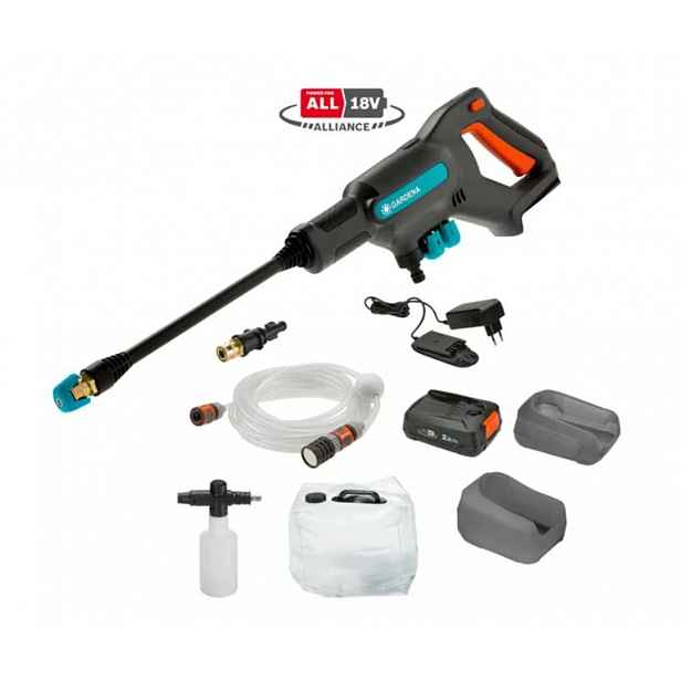 Gardena - 18V AKU tlaková myčka AquaClean 24/18V P4A Premium, 24 bar, s příslušenstvím, 1x aku 2,5 Ah, nabíječka 14800-31