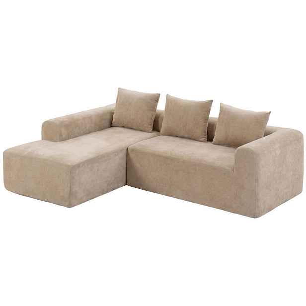HOMCOM ROHOVÁ pohovka, polyester, béžová
