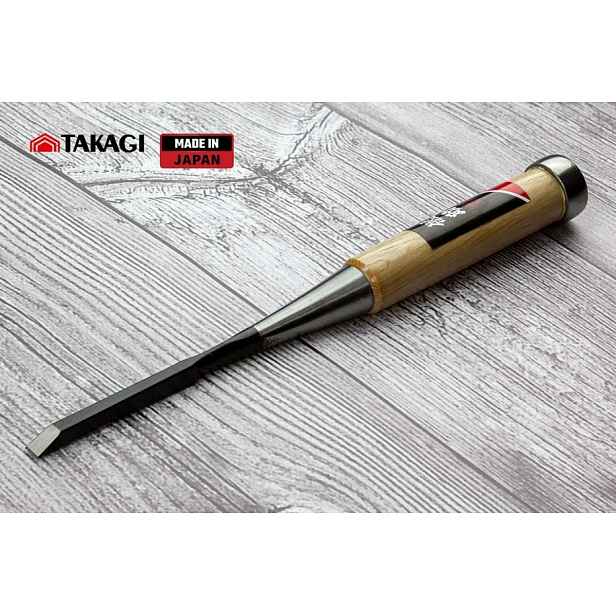 Japonské truhlářské dláto 6 mm Takagi Gisuke ocel 62 Hrc na dřevo