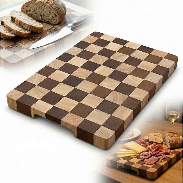 Krájecí prkénko Ořech Jasan 33x23x2,5 cm masivní End Grain