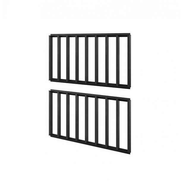 Set 2 x nástěnný TV panel s LED osvětlením SONRISA - černý