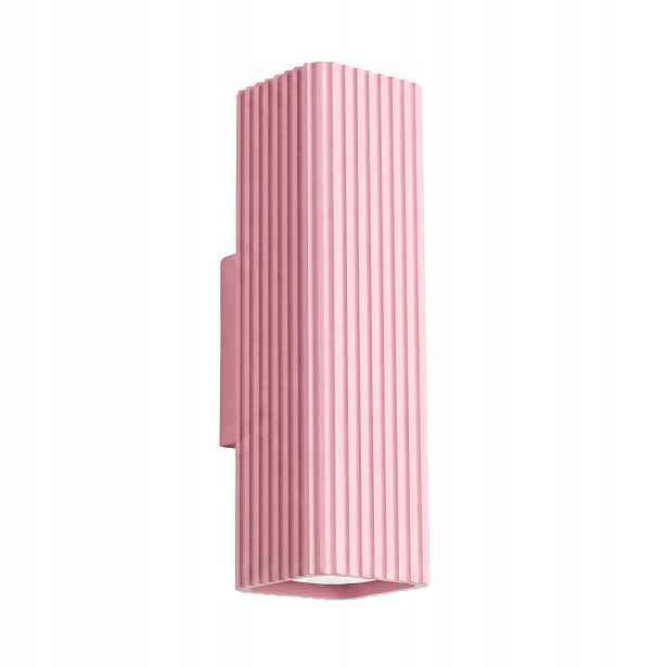 Sollux Lighting Rayo nástěnná lampa růžová rýhovaná nahoru a dolů 2xGU10 10W