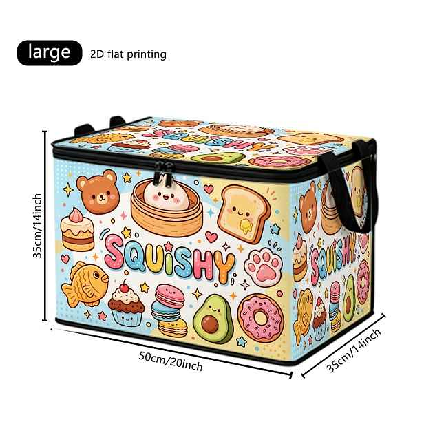 TEMU 1 ks Roztomilý úložný box art stylu, se zipem, skládací box vhodný pro organizaci knih, úložný pod postel, organizaci v kanceláři i domácnosti,