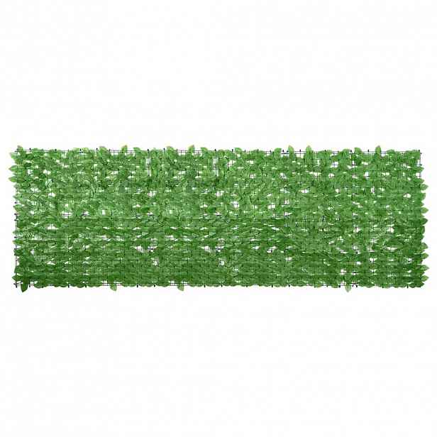 vidaXL Balkónová zástěna se zelenými listy 300 x 100 cm