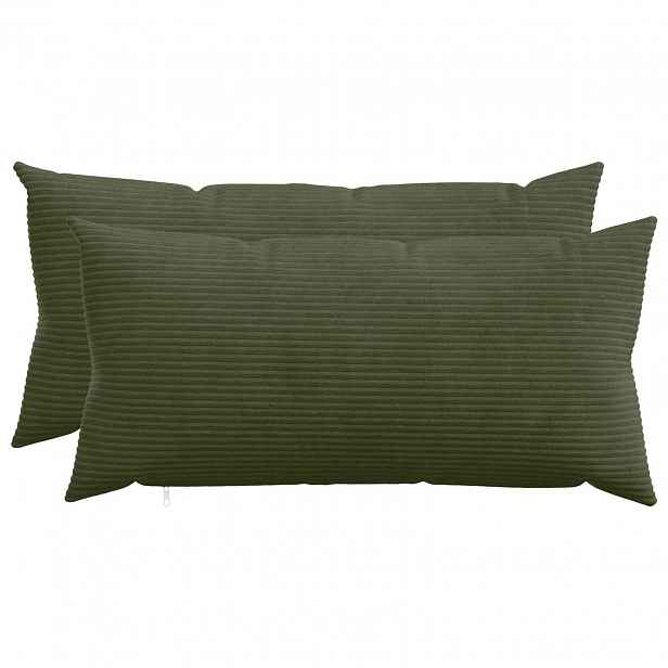vidaXL Povlak na polštář 2 pcs HEERLEN Zelená 40 x 70 cm manšestr