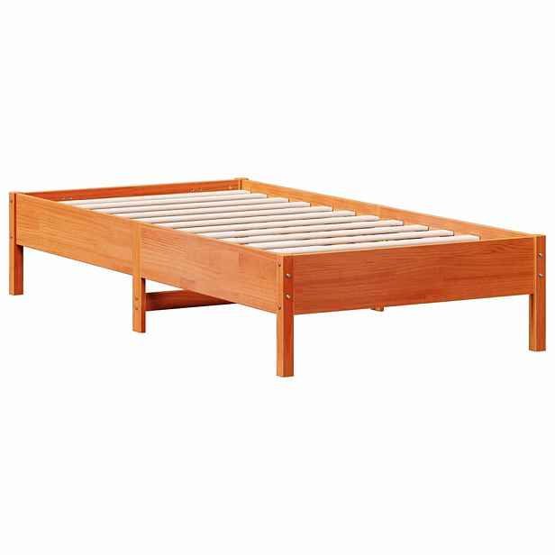 vidaXL Postel bez matrace voskově hnědá 90 x 190 cm masivní borovice