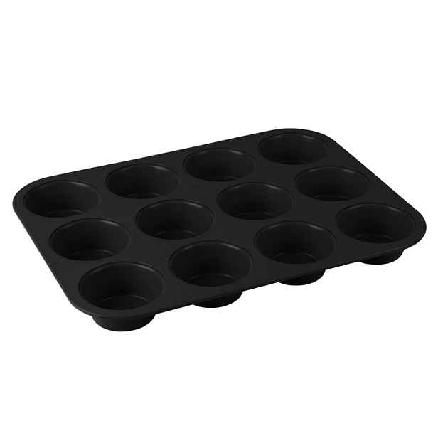 BERLINGERHAUS Forma na muffiny 12 ks Matte Black Collection BH-7950