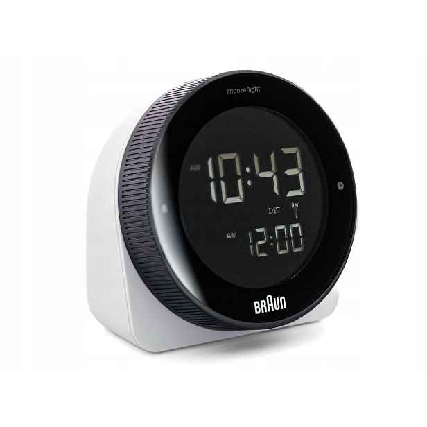 Budík Braun BC24W-DCF Alarm Snooze Rádio Ovládání Černobílá Barva
