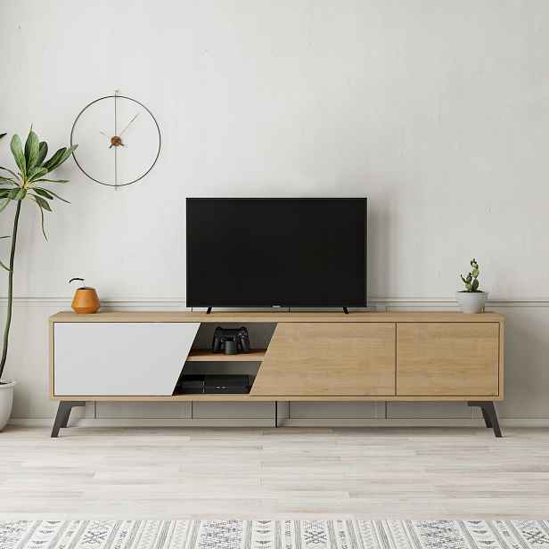 Tv stolek Houseland Fiona 180 cm dub safírový/bílý