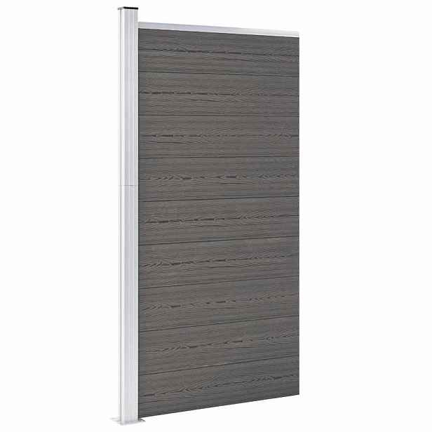 vidaXL Plotový dílec WPC 95 x 186 cm šedý