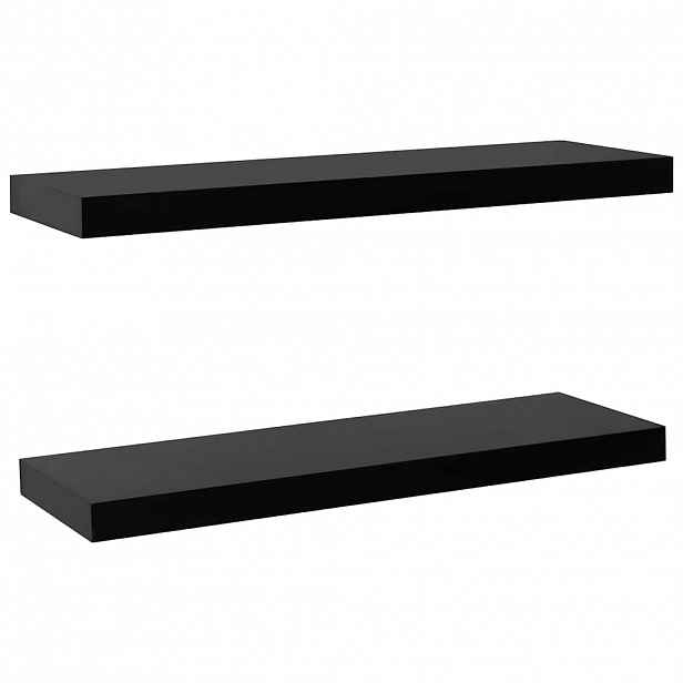 vidaXL Plovoucí nástěnné police 2 ks černé 80 x 20 x 3,8 cm