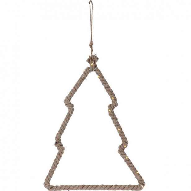 Závěsná svítící dekorace Stromek, 28 x 22,5 x 1,5 cm, 15 LED, teplá bílá