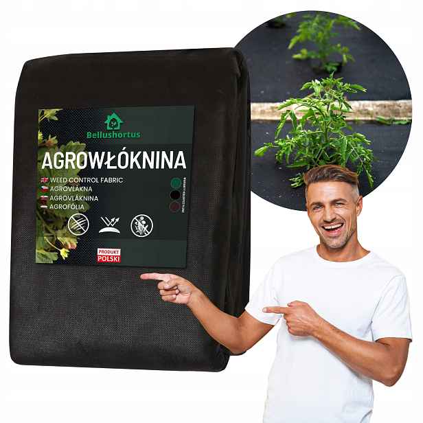 Agrotextilie Černá Uv 1,6x15 m P-150G/M2 Silná Podložka Na Plevel pod kameny