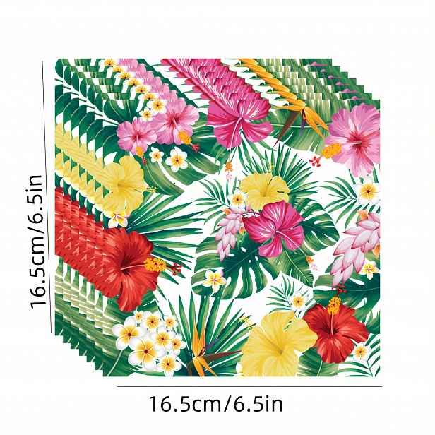 TEMU 24 ks tropických ubrousků, havajská dekorace s květem hibiskusu – Havajské ubrousky 6,5x6,5 palců, ideální pro letní havajskou párty