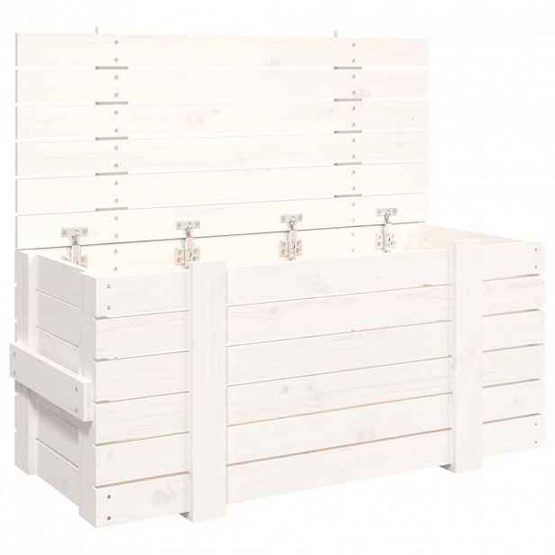 vidaXL Úložný box bílý 91 x 40,5 x 42 cm masivní borové dřevo