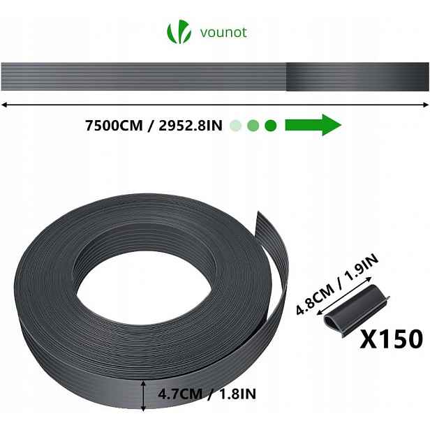 Zatemňovací Lišty Vounot Pro Panelový Plot 3 x 75 m x 4.7 cm