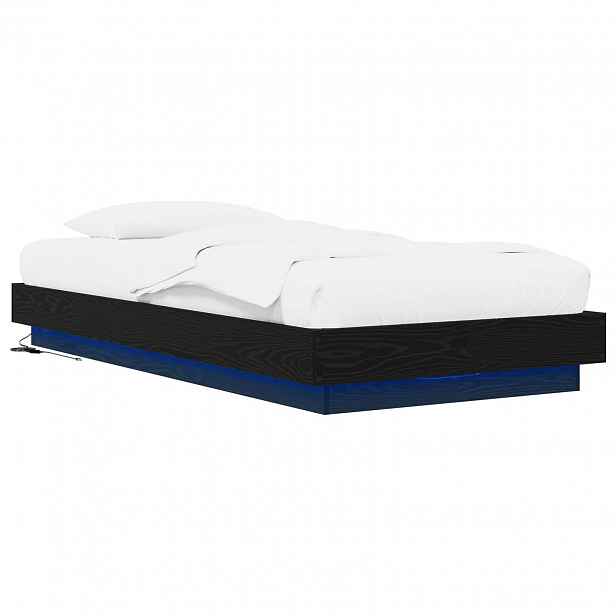 vidaXL Postelový rám s LED Černý dub 80 x 200 cm Kompozitní dřevo