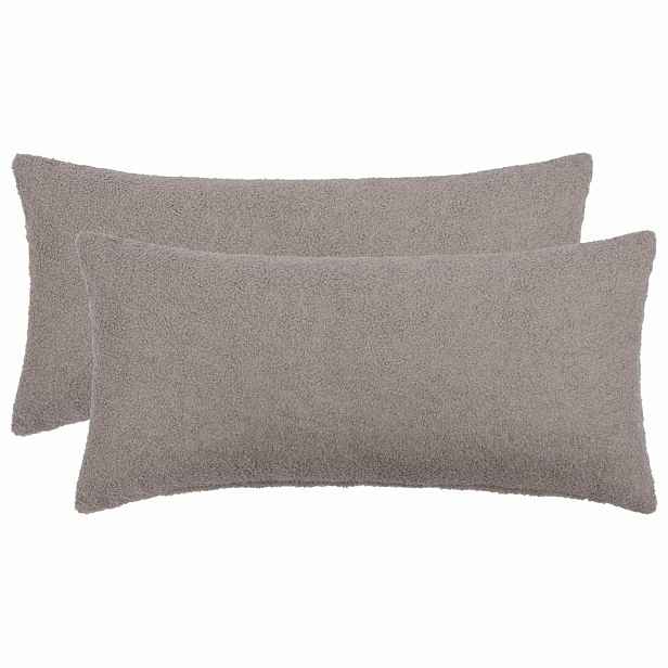vidaXL Povlak na polštář 2 pcs HEERLEN Světle šedá 40 x 70 cm Bouclé
