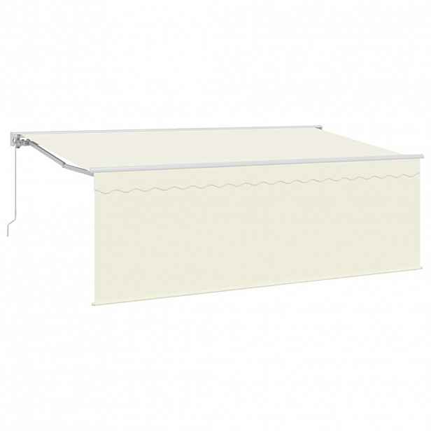 vidaXL Stahovací markýza Krémová 350 x 200 cm Polyester a hliník