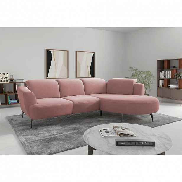 Sit & More ROHOVÁ SEDAČKA, textil, starorůžová