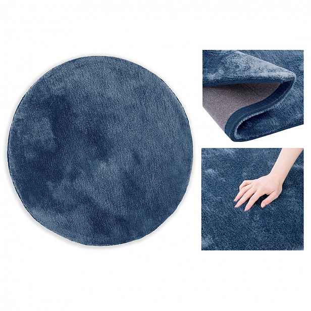 Kulatý tmavě modrý koberec MORKO 80 cm